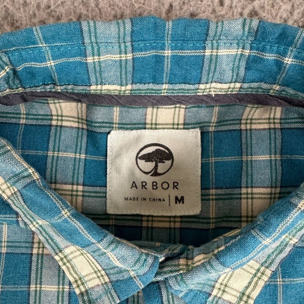 Arbor Collective Shirt Mens Medium Multi Color Plaid Button Up Long Sleeve - Picture 7 of 13